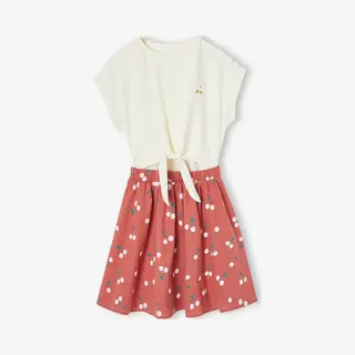 Vertbaudet Mädchen 2-in-1-Kleid Wollweiß 110