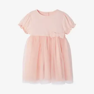 Vertbaudet Mädchen Baby Festkleid Mit Glitzertüll Hellrosa 71