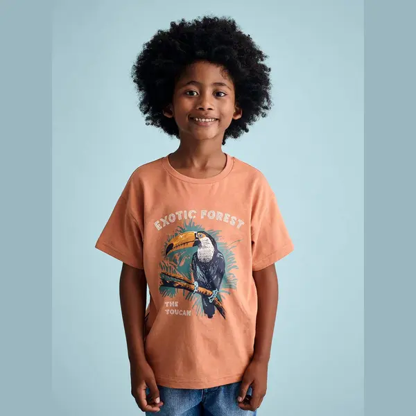 Vertbaudet Jongensshirt Dierenmotief Sinaasappel thumbnail