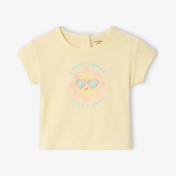 Vertbaudet T-shirt Voor Baby's Met Biologisch Katoenen Print Pastelgeel thumbnail