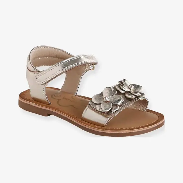 Leren Kindersandalen, Voor Feestelijke Gelegenheden, Kleuterschoolcollectie Vertbaudet Goud thumbnail