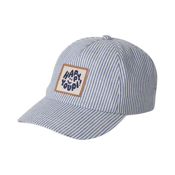 Vertbaudet Baby Petje "Happy Youpi" Blauw, Gestreept thumbnail