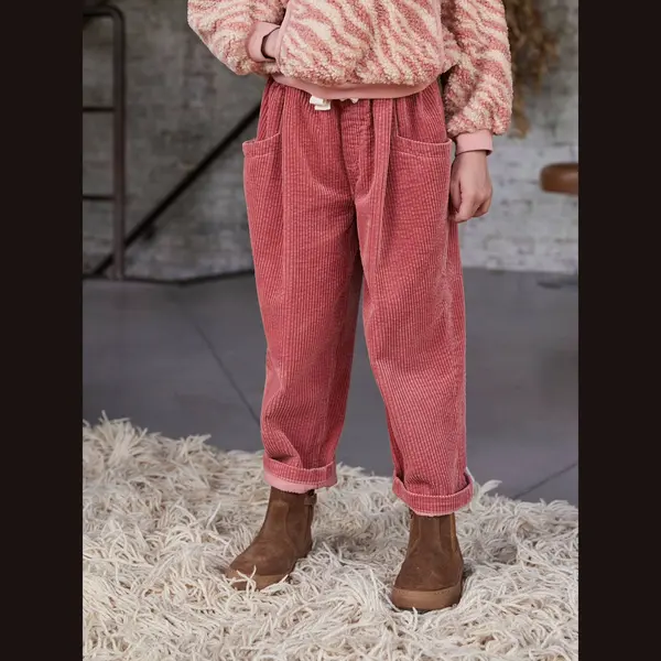 Vertbaudet Weite Cordhose Mädchen, Baggy-Look Altrosa 92/98 thumbnail