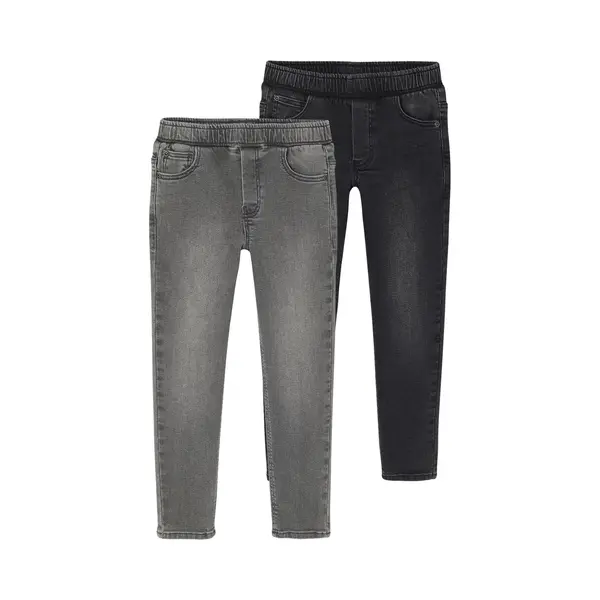 Vertbaudet Set Van 2 Slim-fit Jeans Met Elastische En Verstelbare Taille thumbnail
