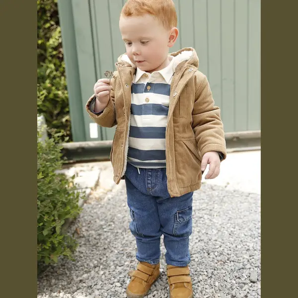 Vertbaudet Baby Cordjacke Mit Fellimitat-Futter, Recycling-Polyester Karamell 86 thumbnail