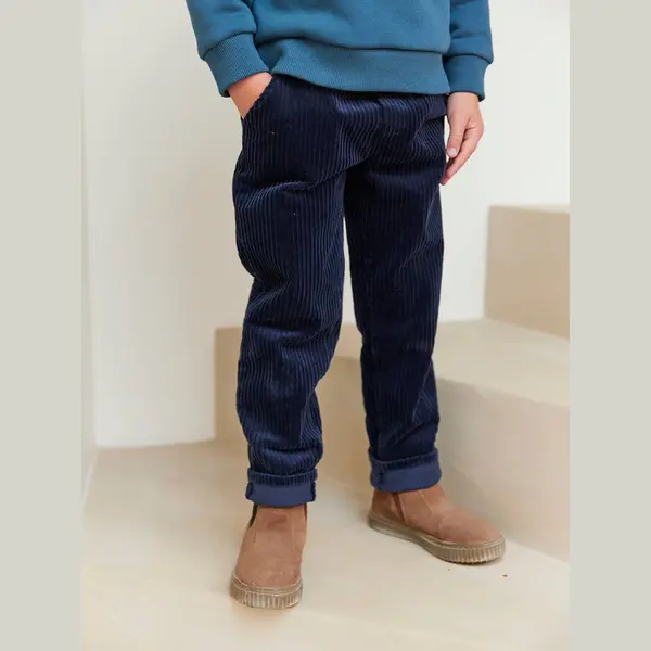 Vertbaudet Ribfluwelen Jongensjoggingbroek, Eenvoudig Aan Te Trekken Marineblauw thumbnail