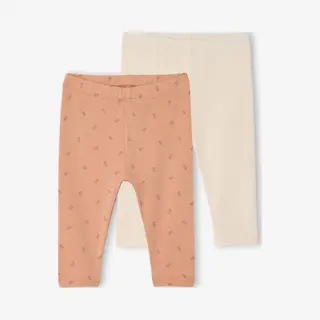 Vertbaudet Set Van 2 Basic Babyleggings Rozen