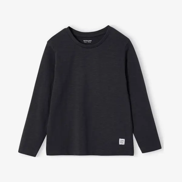 Vertbaudet Personaliseerbare Gekleurd T-shirt Voor Jongens Met Lange Mouwen Antraciet thumbnail
