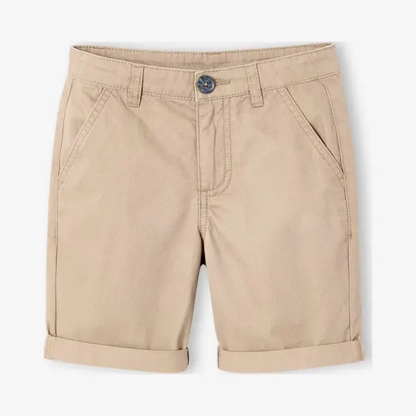 Vertbaudet Jungen Chino-Shorts, Bundweite Verstellbar Sandfarben 158/164 thumbnail