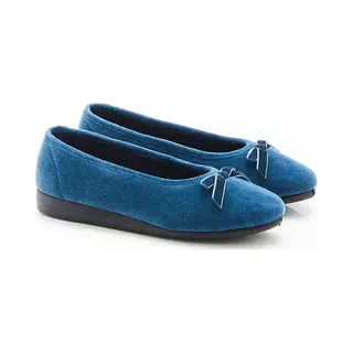Damart - Pantoffels Met Fluweellook - Dames - Blauw - 39
