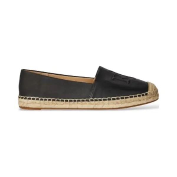 Lauren Ralph Lauren Für Damen. 802P04415001 Cameryn Espadrilles Aus Schwarzem Nappaleder (36), Wohnung, Keine, Lässig thumbnail