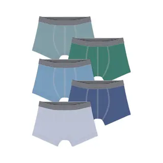 Petit Bateau Set Van 5 Effen Boxershorts In Katoen