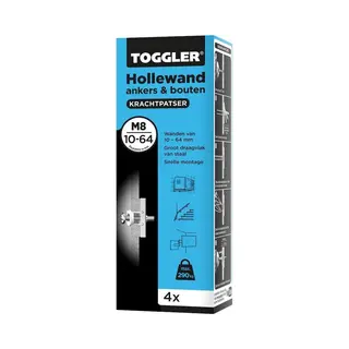 Toggler M8 - 4 Hollewand Anker - 10 - 64mm (4st)