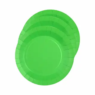 Santex Bordjes Karton - 10x - Rond - Felgroen - 22 Cm - Feestbordjes
