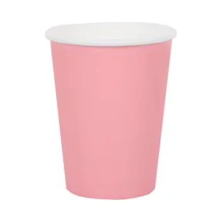 Santex Feest/verjaardag Bekertjes - 10x Stuks - Karton - Roze - 270 Ml