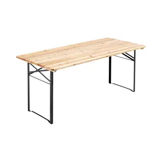 Oviala - Houten Tafel 180 Cm Met Inklapbare Poten - Ensemble Brasserie