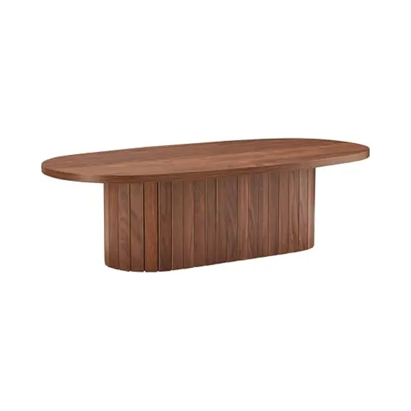 Oviala - Ovale Salontafel Van Donker Houtmelamine - Elena thumbnail