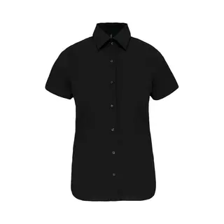 Kariban Dames Stretch Blouse Korte Mouwen K532 - Black - L