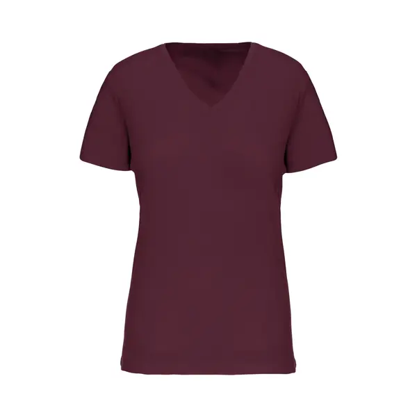 Kariban Dames-t-shirt BIO150 Ic V-hals K3029IC - Wine - L thumbnail