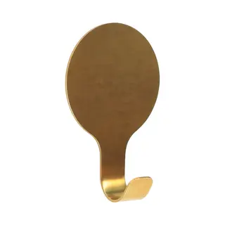 Tendance Plakhaakje Rond - 1x Stuks - 6 X 2, 5 X 10 Cm - Zelfklevende Ophang Haakjes - Rvs - Goud - Keuken/badkamer Haken
