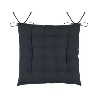 Stof Textile Stoelkussens Duo - Antraciet - 38 X 38 X 3.5 Cm - Touwtjes Sluiting - Zitkussens - Binnen/buiten
