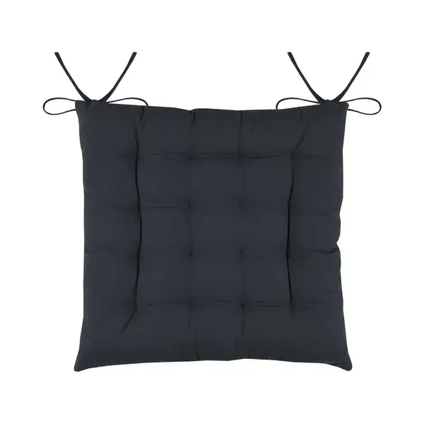 Stof Textile Stoelkussens Duo - Antraciet - 38 X 38 X 3.5 Cm - Touwtjes Sluiting - Zitkussens - Binnen/buiten thumbnail