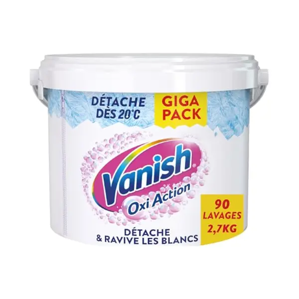 Vanish Oxi Action Weißer Booster – Fleckenentferner Für Textilien & Weißheitsauffrischer – Wirksames Pulver Ab 20 °C – 2, 7 Kg Topf thumbnail