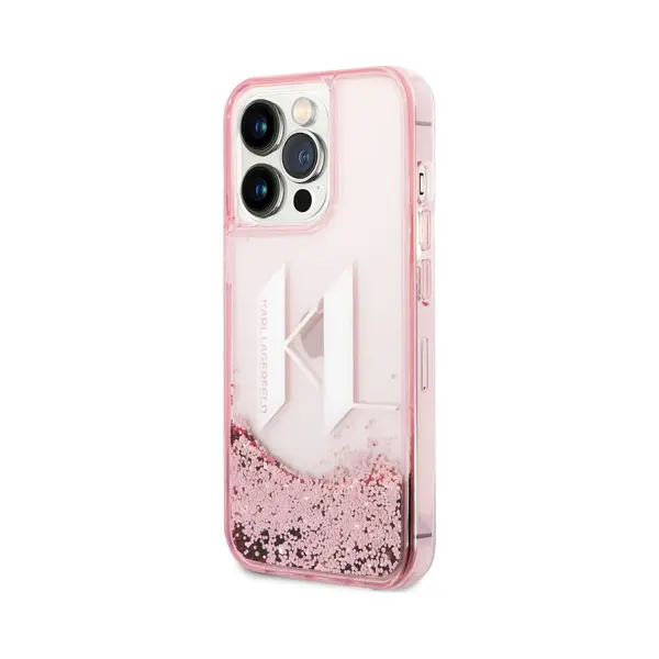 Karl Lagerfeld KLHCP14XLBKLCP IPhone 14 Pro Max 6.7 "pink / Pink Hardcase Liquid Glitter Big Kl (Apple IPhone 14 Pro Max), Smartphone Hülle, Rosa thumbnail