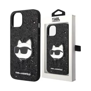 Karl Lagerfeld KLHCN61G2CPK IPhone 11 / Xr 6.1" Czarny/black Hardcase Glitter Choupette Patch (Apple IPhone 11, Apple IPhone Xr), Smartphone Hülle,