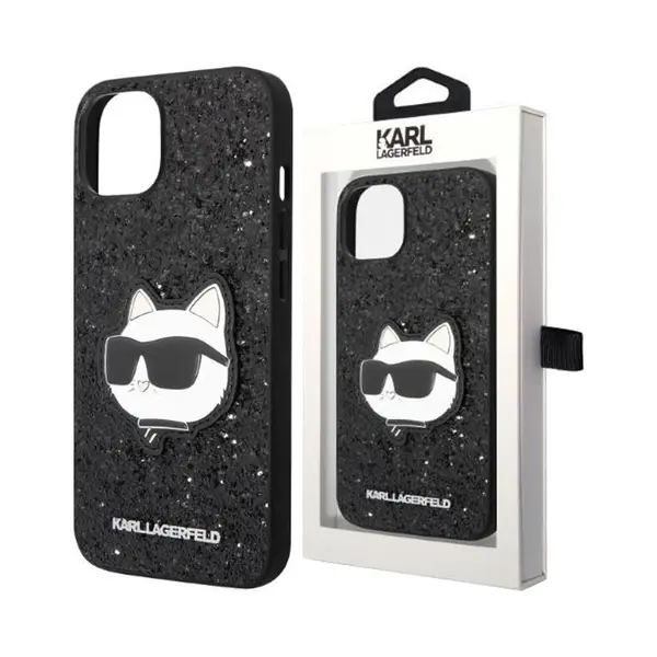 Karl Lagerfeld KLHCN61G2CPK IPhone 11 / Xr 6.1" Czarny/black Hardcase Glitter Choupette Patch (Apple IPhone 11, Apple IPhone Xr), Smartphone Hülle, thumbnail