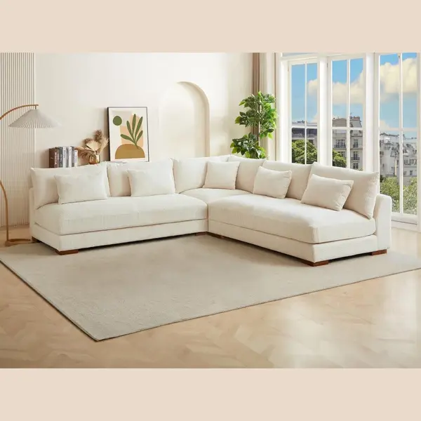 Vente-unique Ecksofa - Ecke Wechselbar - Cord - Beige - Sperone Von Pascal Morabito thumbnail