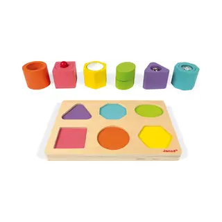 Janod I Holz Formen & Geräusche 6-Block Puzzle (Holz)