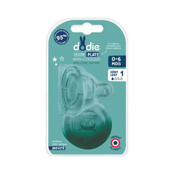 Dodie Sauger 6317169, 2er-Set, Flach, Antikolik Sensation+, Fluss 1, Transparent, 0-6 Monate thumbnail