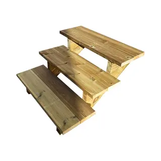 Vinuovo- Berlin - Gartentreppe Holz 3 Stufen - H 54 Cm - Ohne Setzstufen, Breite 80 Cm - Bausatz-Treppe Aus Kesseldruckimprägniertem Holz. Für