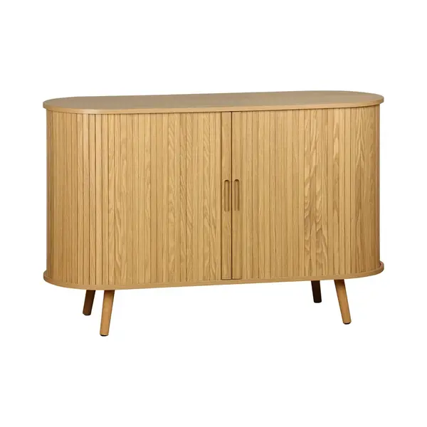 Sweeek - 120cm Scandi-style Sideboard With 2 Sliding Doors, Legacy, Natural, 120x40x75 Cm thumbnail