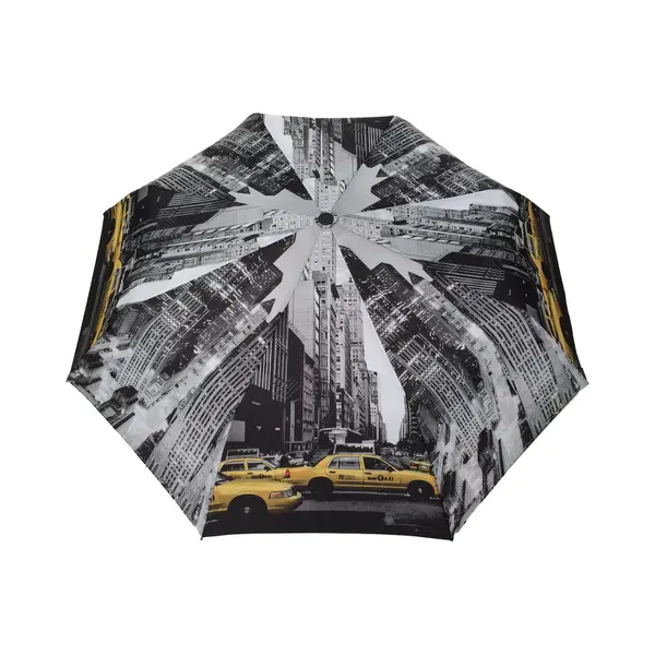 Smati Taxi Opvouwbare Stormparaplu - Compact Auto - Auto Open/Dicht - ø 28 Cm - Taxi Zwart thumbnail