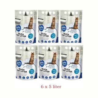 Duvo Kattenbakvulling Premium Silica - 6 X 5 Liter - Bulk Voordeel