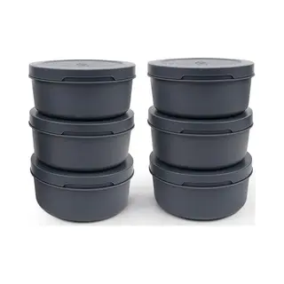 ZiiPa • Set Mit 6 Teigdosen Spetina Schiefer • Luftdichte Lebensmittelbehälter 250 G Für Pizzateig Oder Zutaten • Stapelbar • Topping