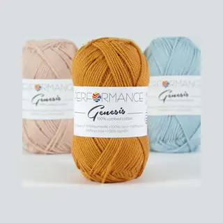Performance yarn Genesis Oranje Bruin 2058 - 5 Bollen Gekamd Katoengaren - Pendikte 3, 5 A 4mm