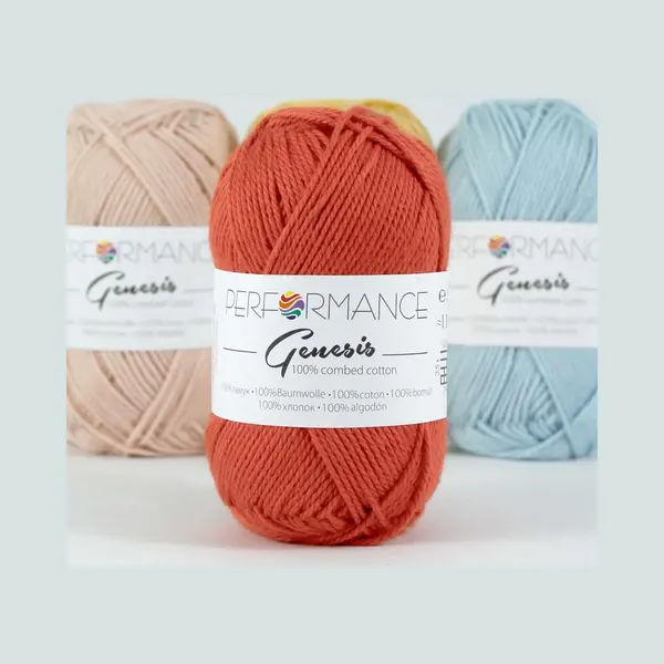 Performance yarn Genesis Rood Bruin 2079 - 5 Bollen Gekamd Katoengaren - Pendikte 3, 5 A 4mm thumbnail