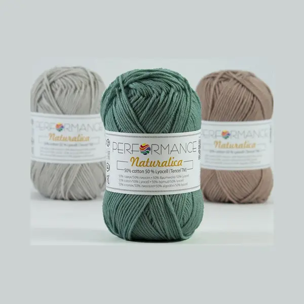 Performance yarn - dehobbyvlinder 5 Bollen Duurzaam Haakgaren Naturalica Vintage Groen (2165) - Katoen En Lycocell - Natuurlijk Breigaren thumbnail