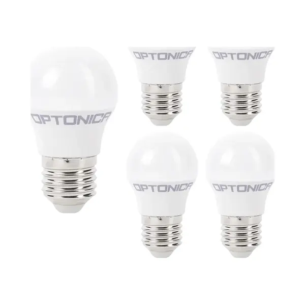 Optonica Led Kogellamp G45 E27 - 3.5W (vervangt 25W) - 300lm - 4500K Neutraal Wit - 230V - Energiezuinig - 5 Stuks thumbnail