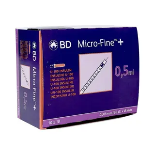 Becton Dickinson Microfine Insulinespuit 0, 5ml U100 + Naald 0, 30mm (30G) X 8mm