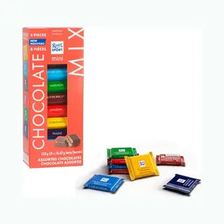 Ritter Sport Mini Colourful Tower Chocolate Mix 150g (Pack Of 8)