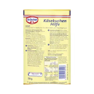 Dr. Oetker Oetker Käsekuchen Hilfe