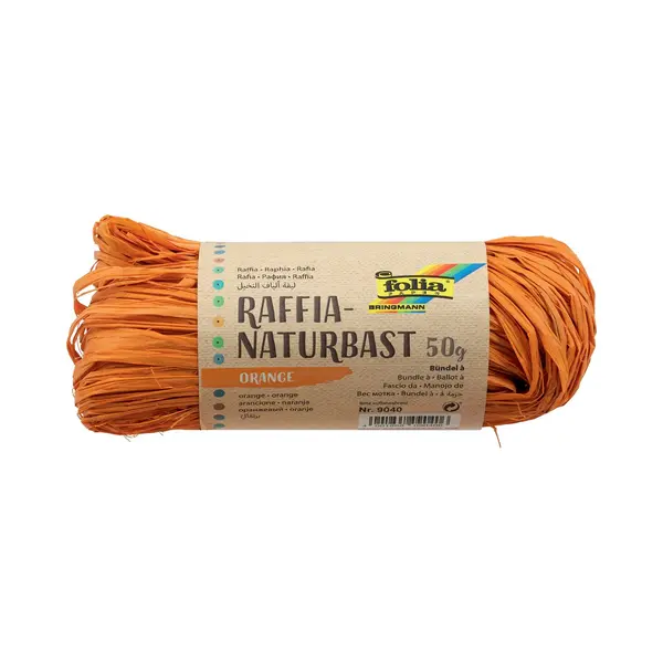 Folia Raffia Raphia Naturel Oranje 50 G thumbnail