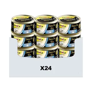 GimCat ShinyCat Filet Thunfisch - Katzenfutter Mit Saftigem Filet Ohne Zuckerzusatz Für Ausgewachsene Katzen - 24 Dosen (24 X 70 G)