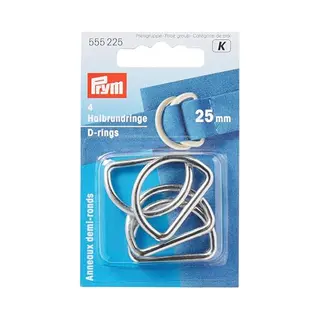 Prym 555225 Halbrundringe 25 Mm Silberfarbig