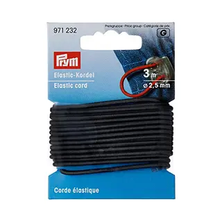 Prym Elastisch Koord, 60% Ed 40% Pes, Grijs, Ø 2, 5 Mm, 3 M