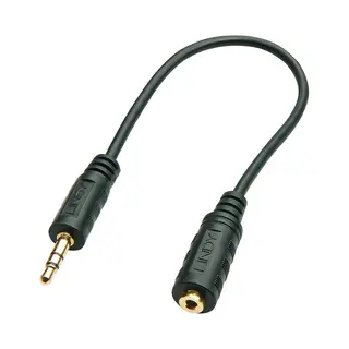 Lindy 35699 audio kabel 20 m 3.5mm 2.5mm Zwart